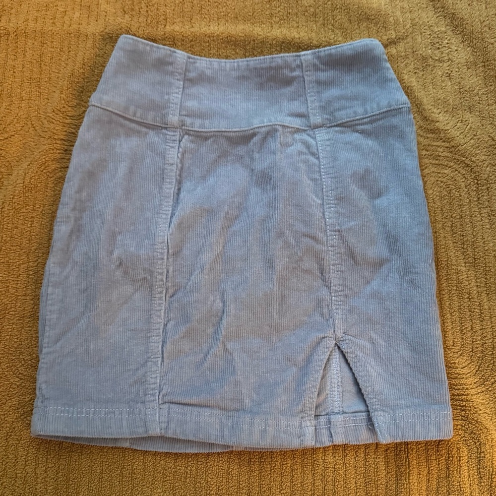 SO Light Blue Corduroy Pencil Skirt
